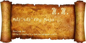 Mátéffy Maja névjegykártya